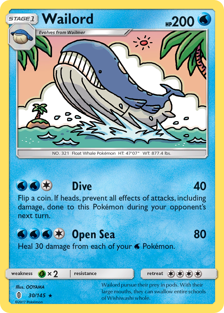 Wailord (30/145) [Sun & Moon: Guardians Rising] | Eastridge Sports Cards & Games