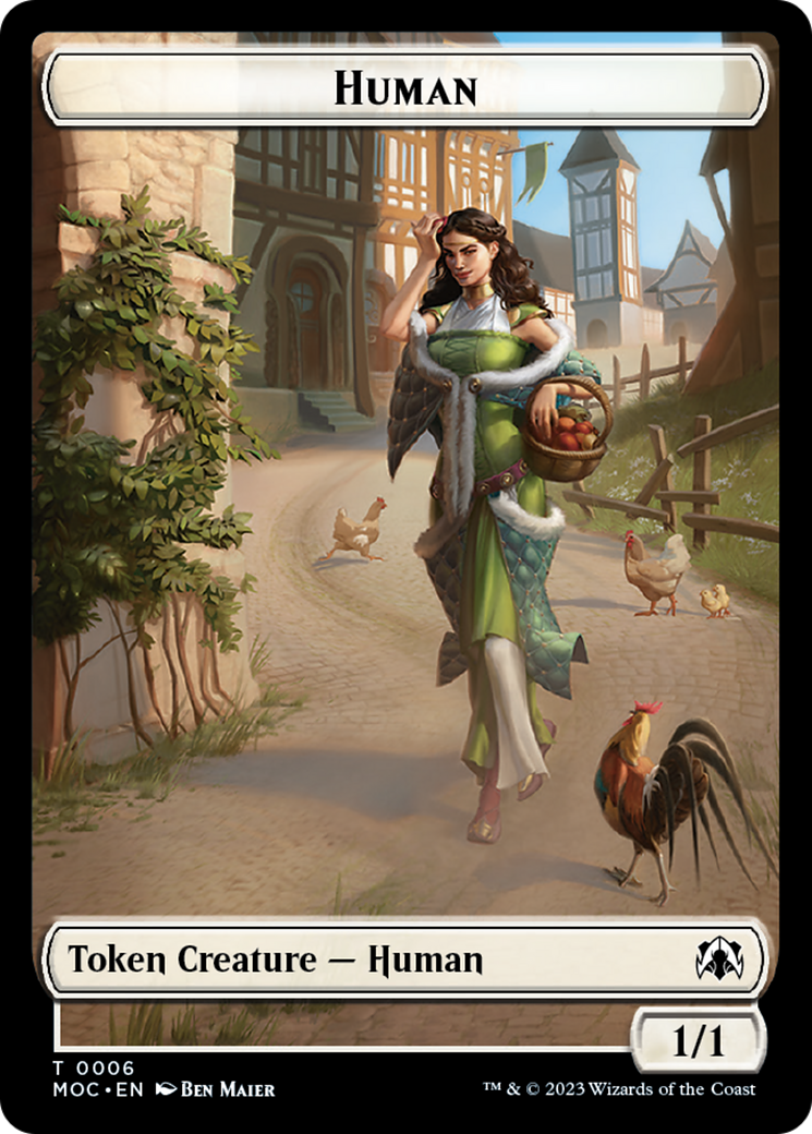 Zombie Knight // Human (6) Double-Sided Token [March of the Machine Commander Tokens] | Eastridge Sports Cards & Games