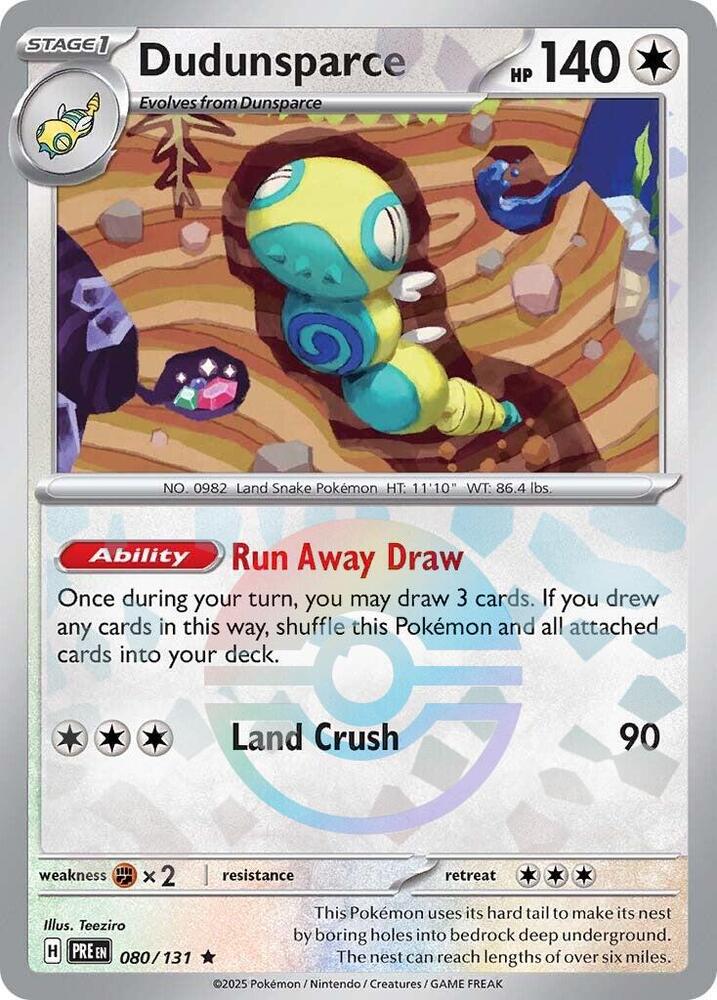 Dudunsparce (080/131) (Poke Ball Pattern) [Scarlet & Violet: Prismatic Evolutions] | Eastridge Sports Cards & Games