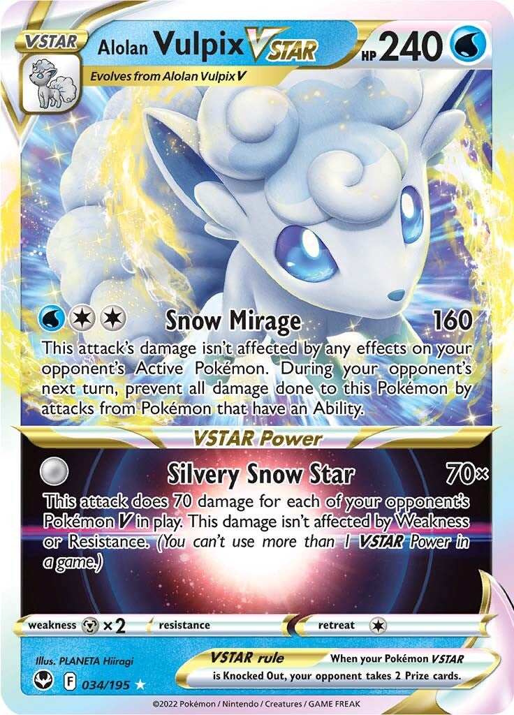 Alolan Vulpix VSTAR (034/195) [Sword & Shield: Silver Tempest] | Eastridge Sports Cards & Games