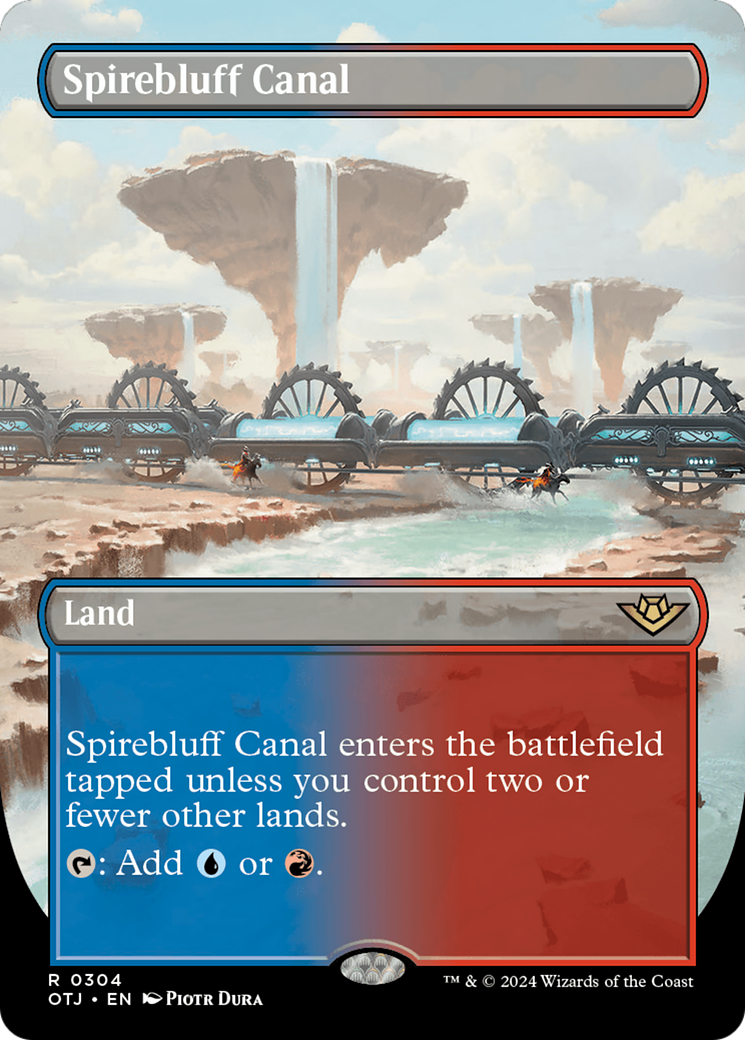 Spirebluff Canal (Borderless) [Outlaws of Thunder Junction] | Eastridge Sports Cards & Games