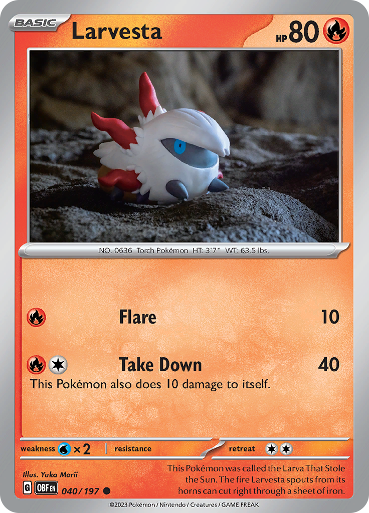 Larvesta (040/197) [Scarlet & Violet: Obsidian Flames] | Eastridge Sports Cards & Games