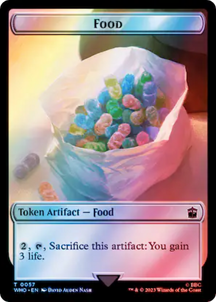 Alien Angel // Food (0057) Double-Sided Token (Surge Foil) [Doctor Who Tokens] | Eastridge Sports Cards & Games