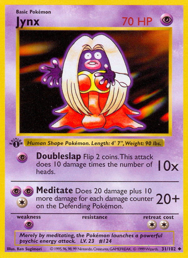 Jynx (31/102) (Shadowless) [Base Set 1st Edition] | Eastridge Sports Cards & Games