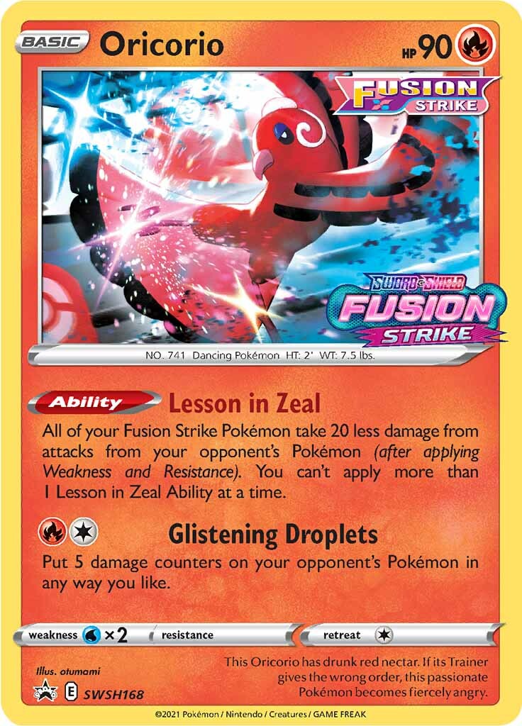 Oricorio (SWSH168) (Prerelease Promo) [Sword & Shield: Black Star Promos] | Eastridge Sports Cards & Games