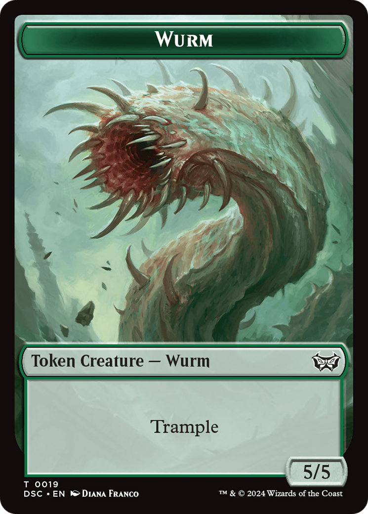 Wurm (0019) // Manifest Double-Sided Token [Duskmourn: House of Horror Commander Tokens] | Eastridge Sports Cards & Games