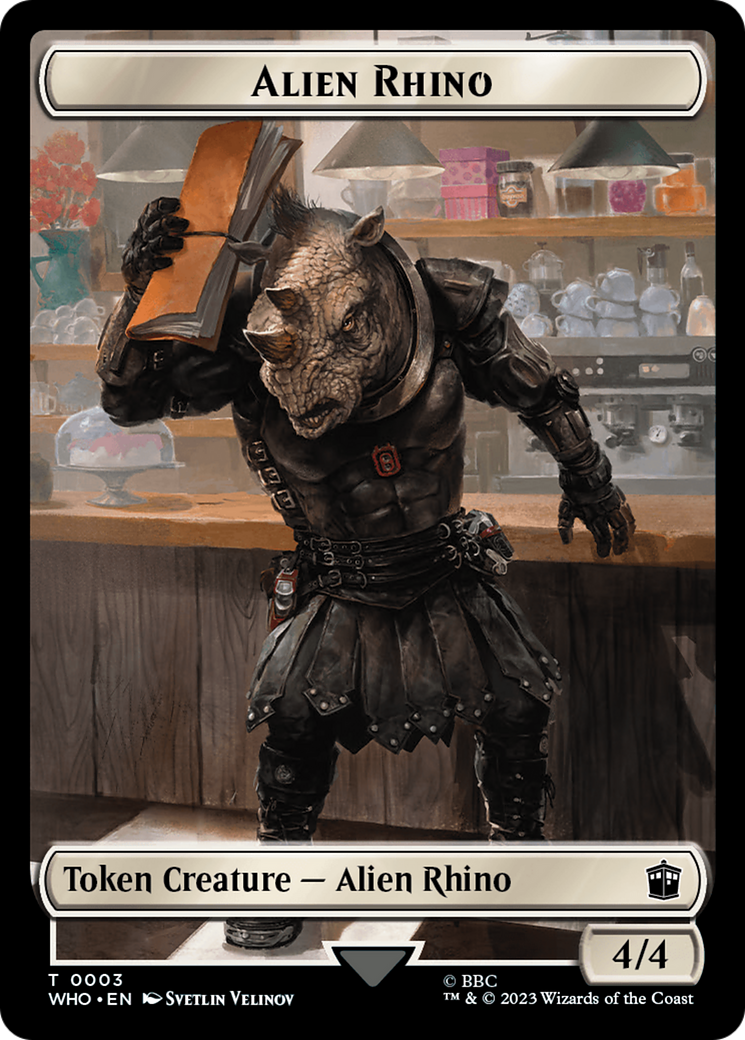 Alien Rhino // Mutant Double-Sided Token [Doctor Who Tokens] | Eastridge Sports Cards & Games