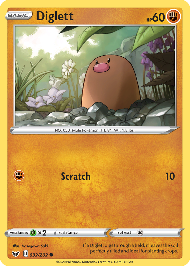 Diglett (092/202) [Sword & Shield: Base Set] | Eastridge Sports Cards & Games