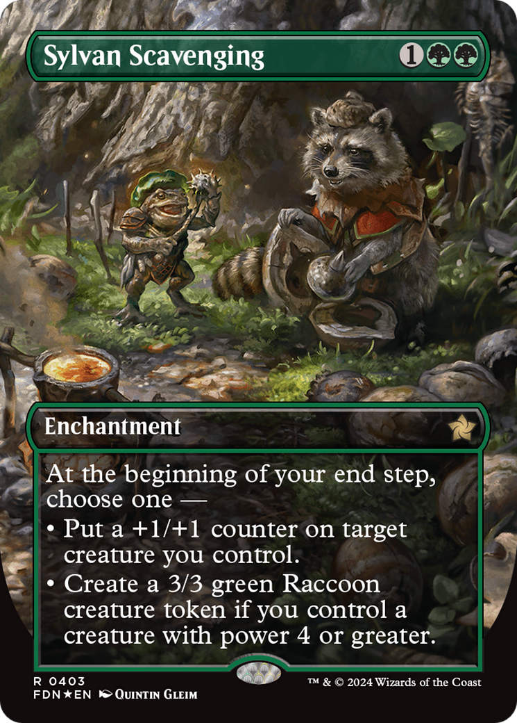 Sylvan Scavenging (Borderless) (Mana Foil) [Foundations] | Eastridge Sports Cards & Games