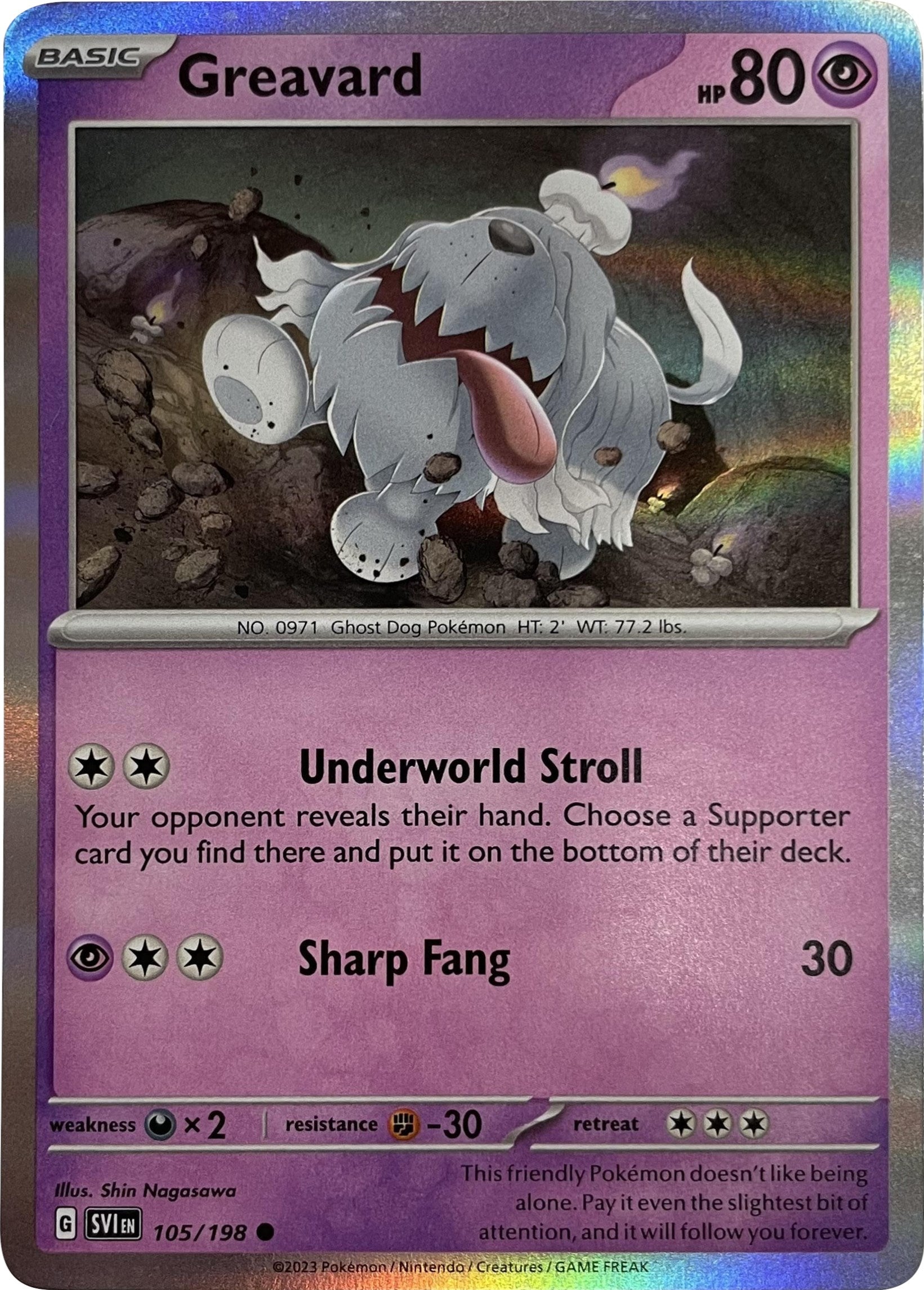 Greavard (105/198) (Mirage Holo) [Scarlet & Violet: Base Set] | Eastridge Sports Cards & Games