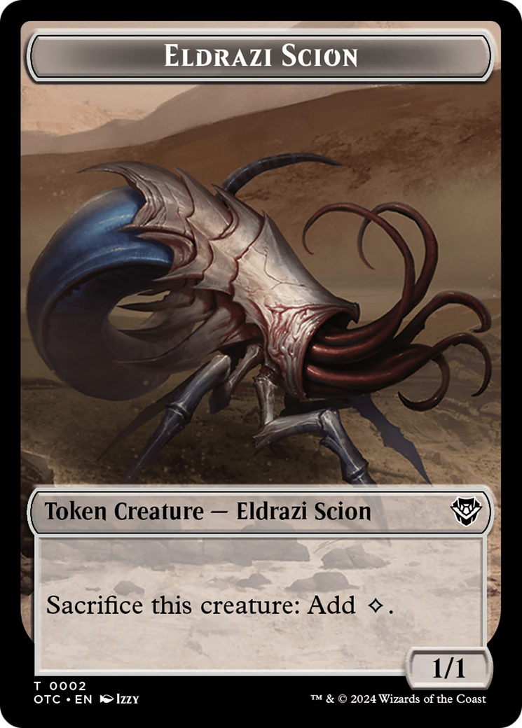 Eldrazi Scion // Manifest Double-Sided Token [Outlaws of Thunder Junction Commander Tokens] | Eastridge Sports Cards & Games