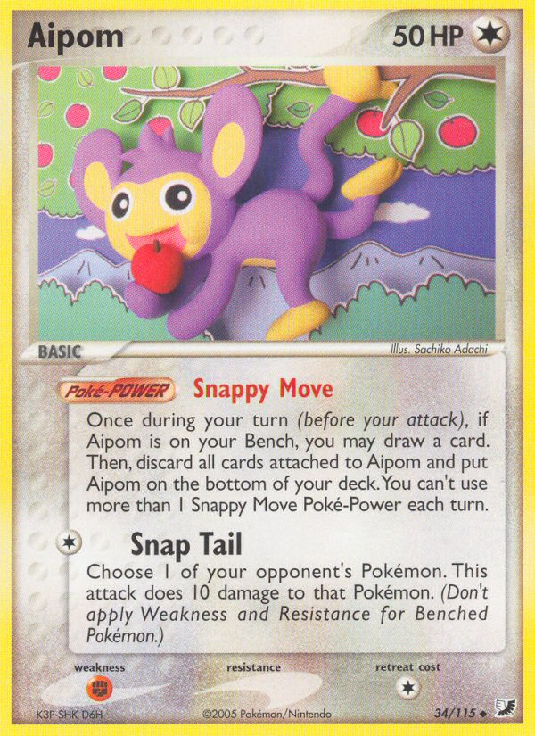 Aipom (34/115) [EX: Unseen Forces] | Eastridge Sports Cards & Games