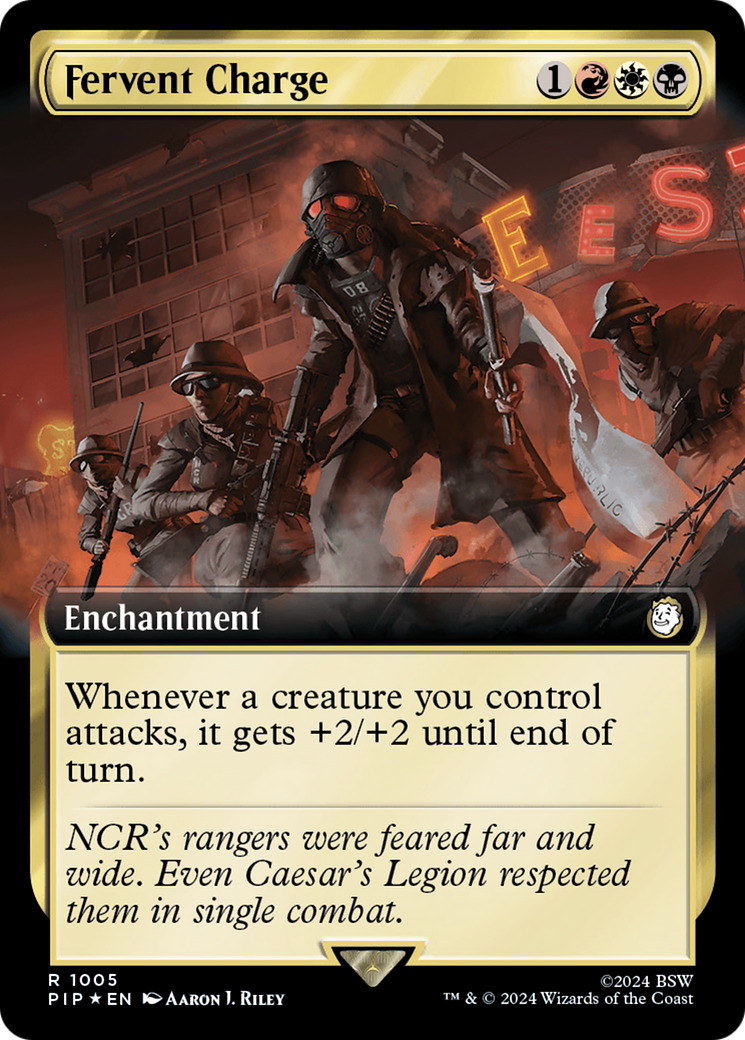 Fervent Charge (Extended Art) (Surge Foil) [Fallout] | Eastridge Sports Cards & Games