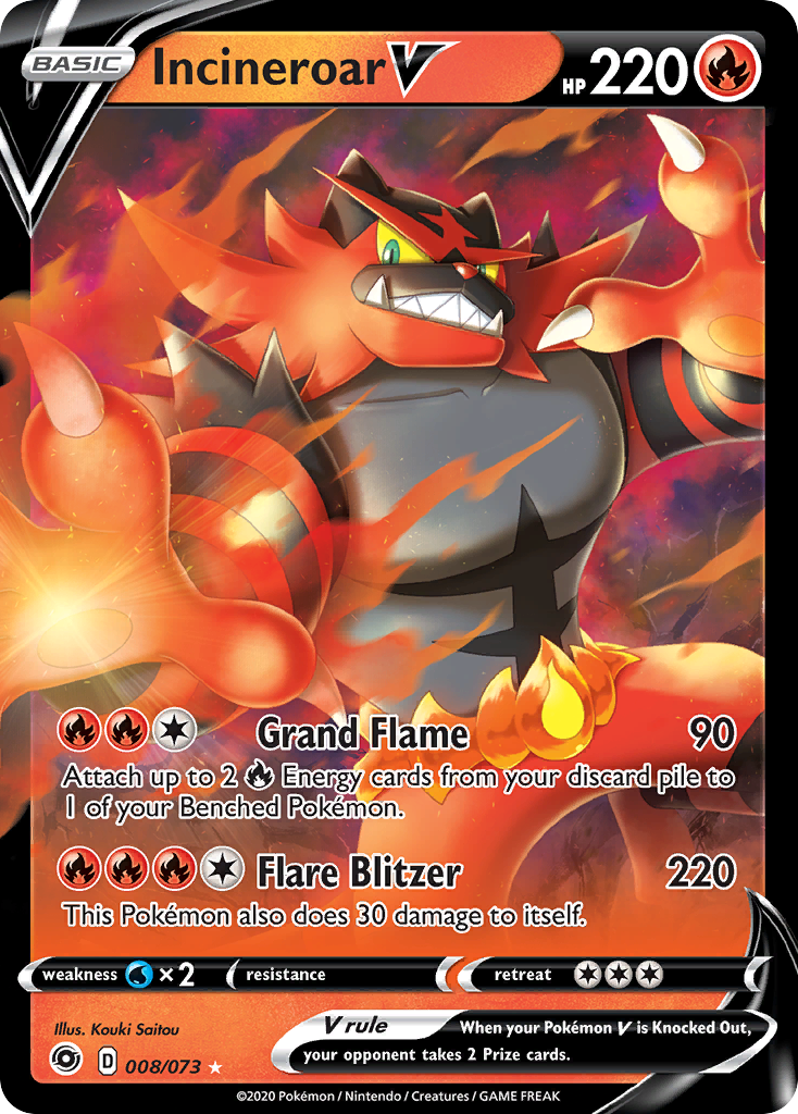 Incineroar V (008/073) [Sword & Shield: Champion's Path] | Eastridge Sports Cards & Games