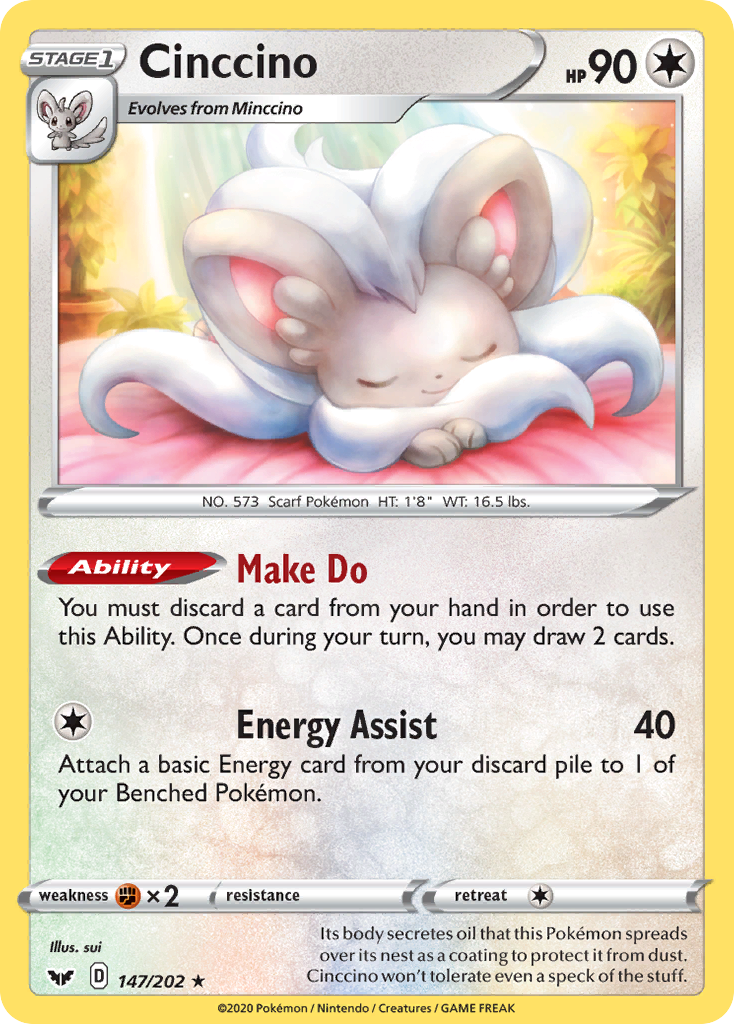 Cinccino (147/202) [Sword & Shield: Base Set] | Eastridge Sports Cards & Games