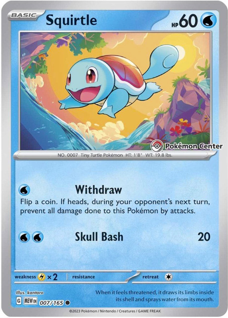 Squirtle (007/165) (Pokemon Center Exclusive) [Scarlet & Violet: Black Star Promos] | Eastridge Sports Cards & Games