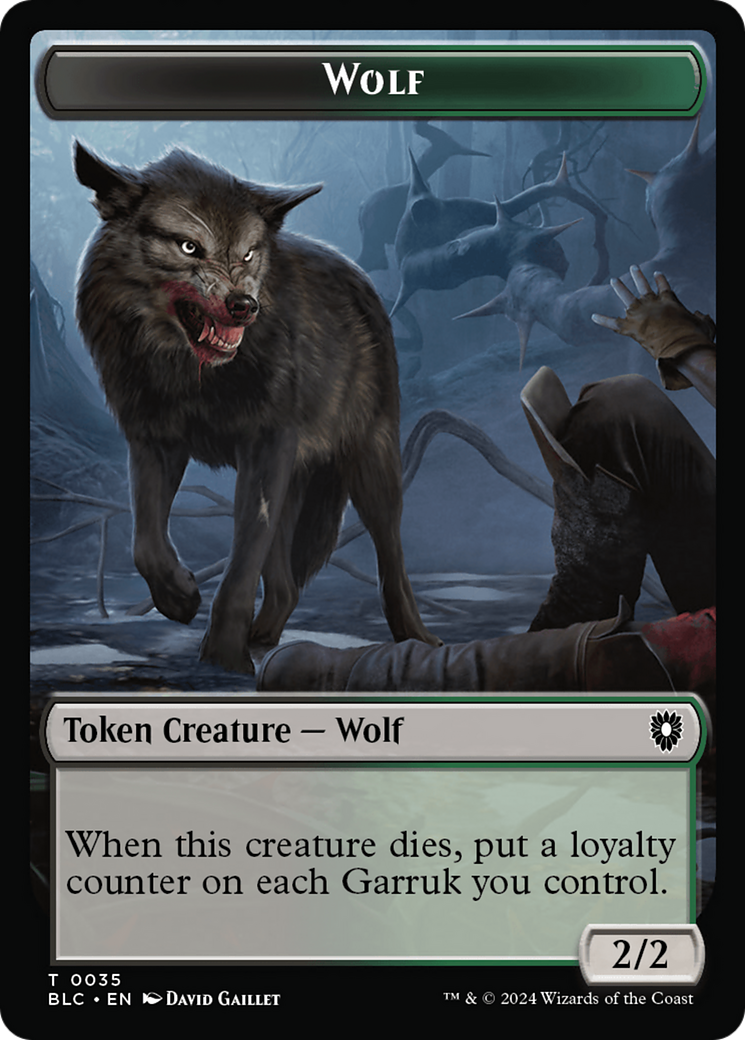 Human Soldier // Wolf (035) Double-Sided Token [Bloomburrow Commander Tokens] | Eastridge Sports Cards & Games