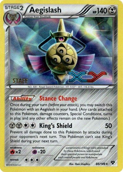 Aegislash (86/146) (Staff Prerelease Promo) [XY: Black Star Promos] | Eastridge Sports Cards & Games