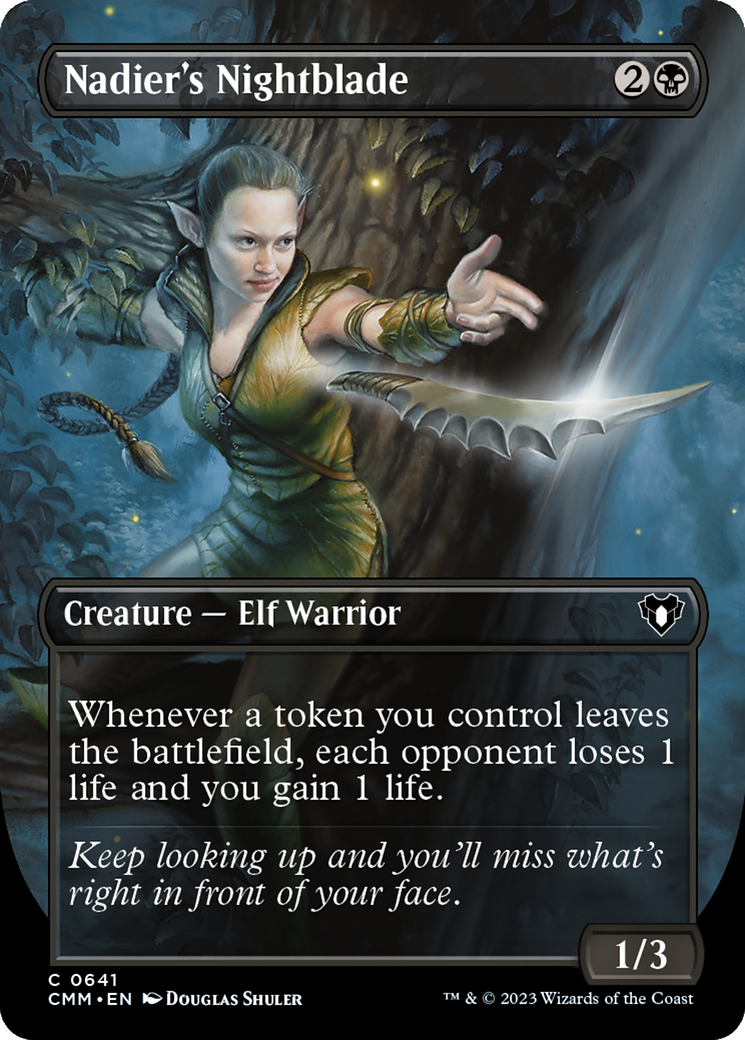 Nadier's Nightblade (Borderless Alternate Art) [Commander Masters] | Eastridge Sports Cards & Games