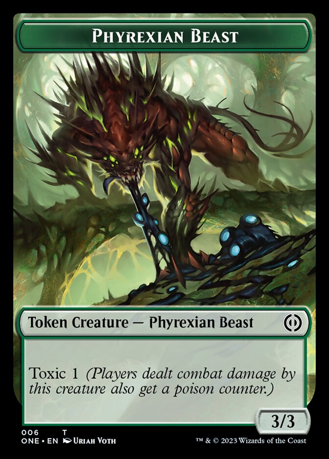 Rebel // Phyrexian Beast Double-Sided Token [Phyrexia: All Will Be One Tokens] | Eastridge Sports Cards & Games