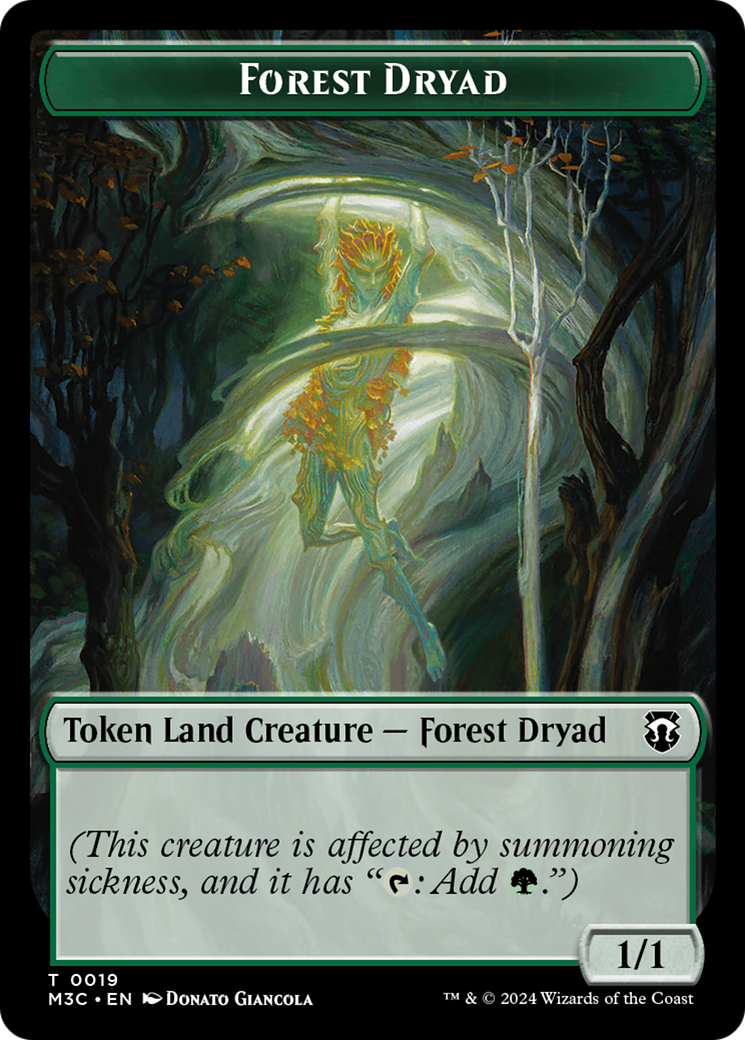 Forest Dryad (Ripple Foil) // Emblem - Vivien Reid Double-Sided Token [Modern Horizons 3 Commander Tokens] | Eastridge Sports Cards & Games