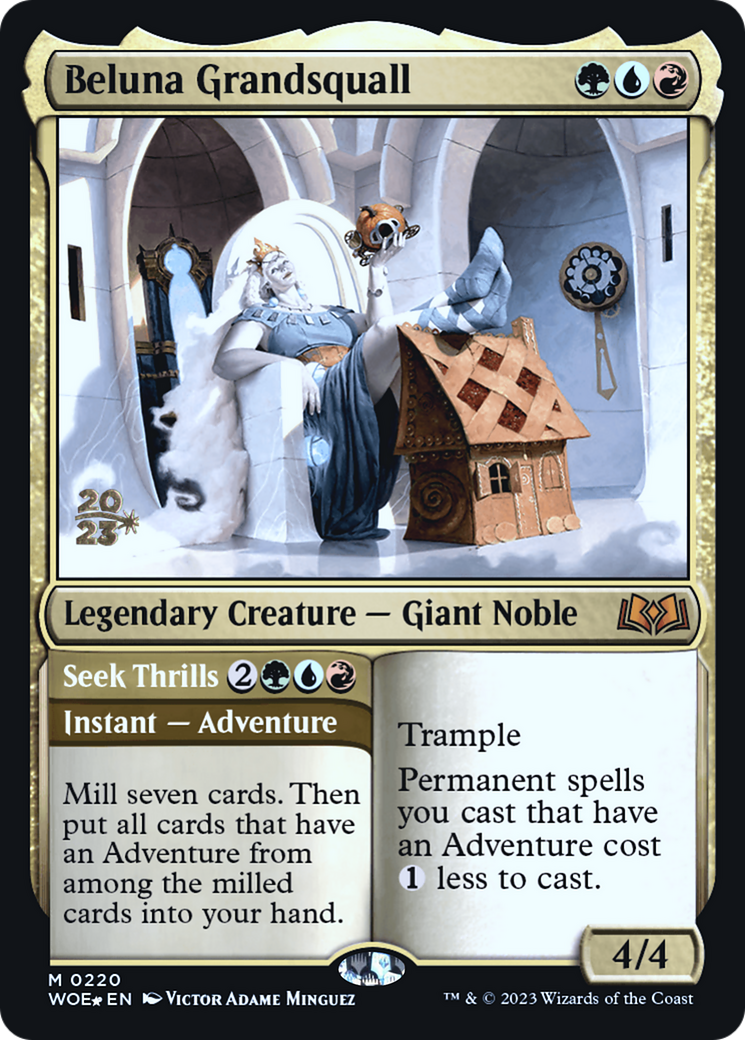 Beluna Grandsquall // Seek Thrills [Wilds of Eldraine Prerelease Promos]