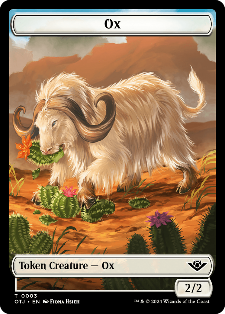 Treasure // Ox Double-Sided Token [Outlaws of Thunder Junction Tokens] | Eastridge Sports Cards & Games