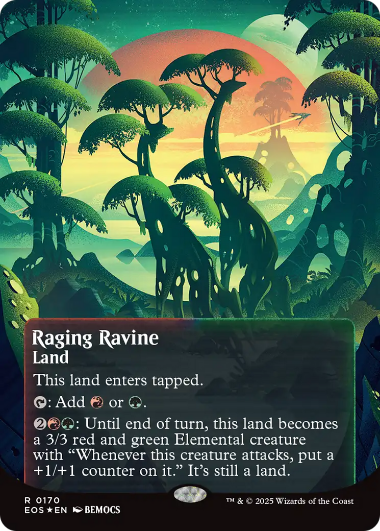 Raging Ravine (0170) (Borderless) (Galaxy Foil) [Edge of Eternities: Stellar Sights] | Eastridge Sports Cards & Games