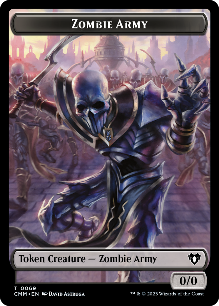 Human Warrior // Zombie Army Double-Sided Token [Commander Masters Tokens] | Eastridge Sports Cards & Games