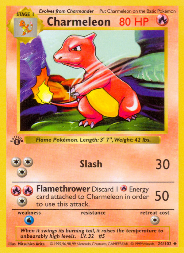 Charmeleon (24/102) (Shadowless) [Base Set 1st Edition] | Eastridge Sports Cards & Games