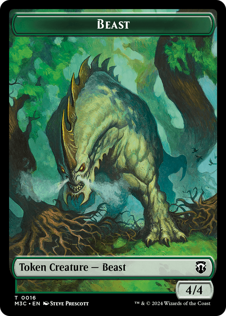 Beast (0016) (Ripple Foil) // Copy Double-Sided Token [Modern Horizons 3 Commander Tokens] | Eastridge Sports Cards & Games