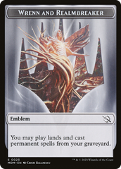 Warrior // Wrenn and Realmbreaker Emblem Double-Sided Token [March of the Machine Tokens] | Eastridge Sports Cards & Games