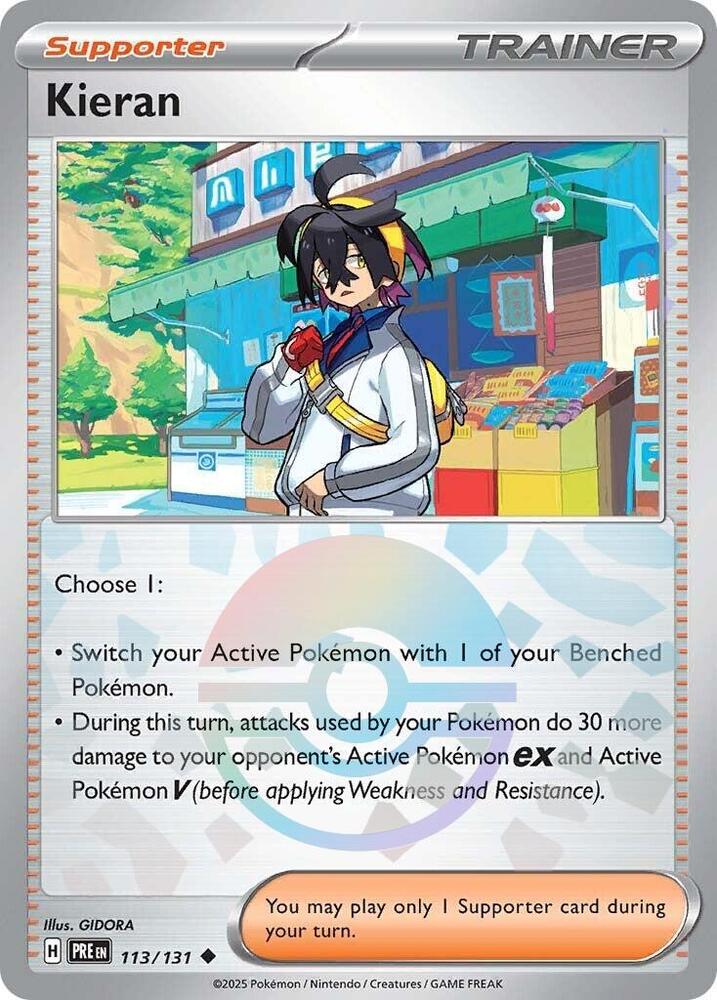 Kieran (113/131) (Poke Ball Pattern) [Scarlet & Violet: Prismatic Evolutions] | Eastridge Sports Cards & Games