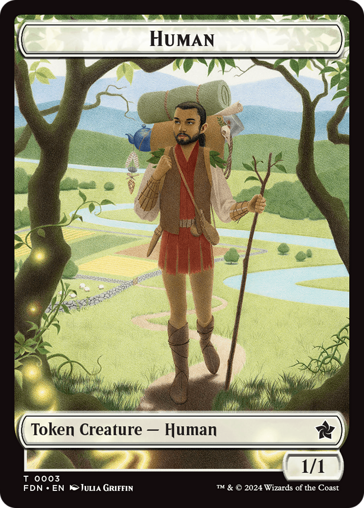 Copy // Human Double-Sided Token [Foundations Tokens] | Eastridge Sports Cards & Games