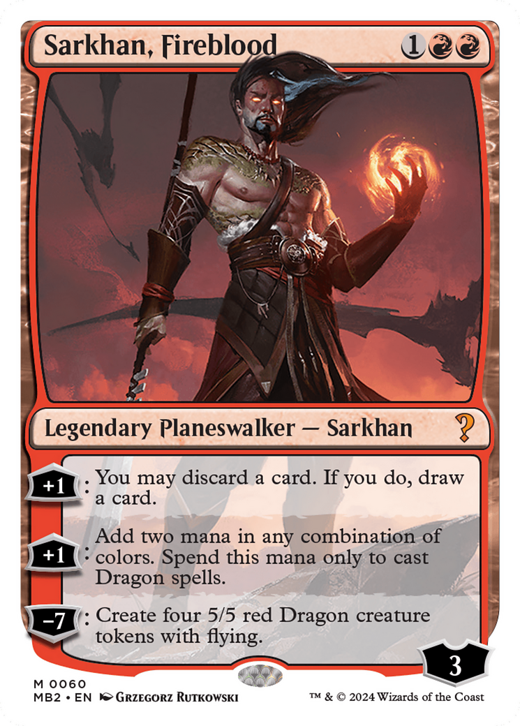 Sarkhan, Fireblood (White Border) [Mystery Booster 2] | Eastridge Sports Cards & Games