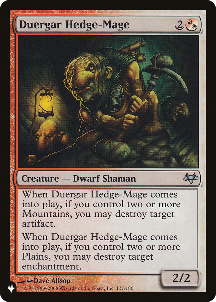 Duergar Hedge-Mage [The List] | Eastridge Sports Cards & Games