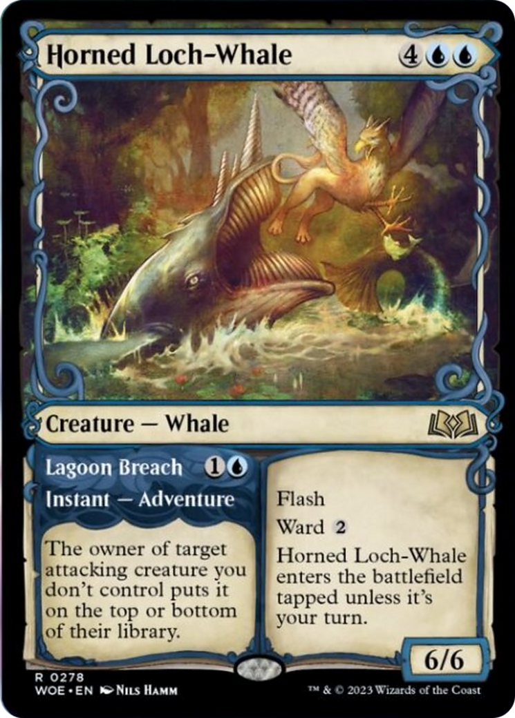 Horned Loch-Whale // Lagoon Breach (Showcase) [Wilds of Eldraine] | Eastridge Sports Cards & Games