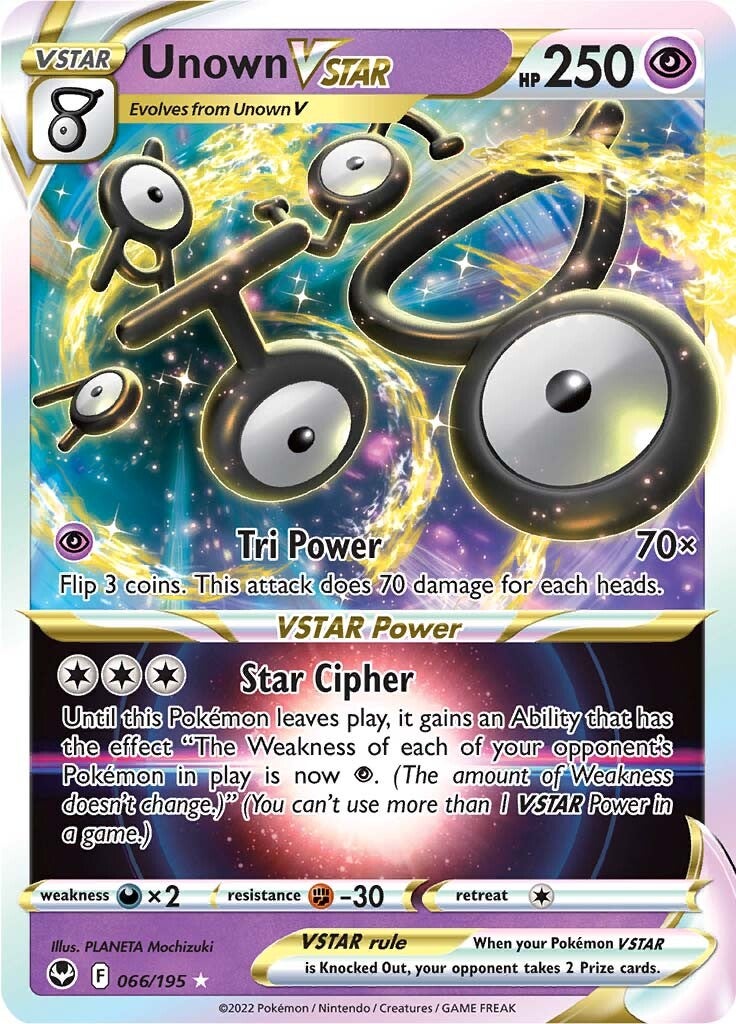 Unown VSTAR (066/195) [Sword & Shield: Silver Tempest] | Eastridge Sports Cards & Games