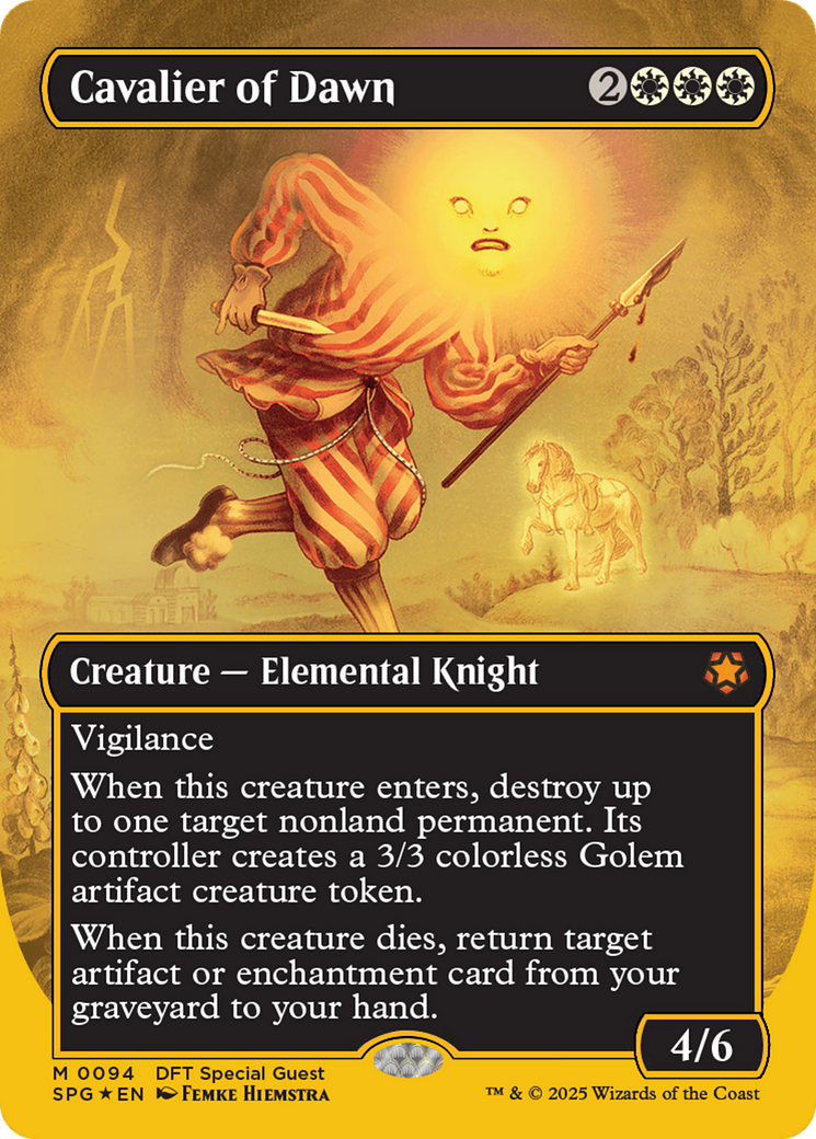 Cavalier of Dawn (Borderless) (First-Place Foil) [Aetherdrift Special Guests] | Eastridge Sports Cards & Games