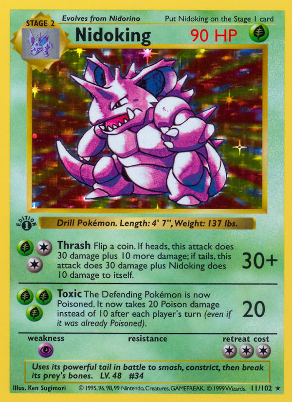 Nidoking (11/102) (Shadowless) [Base Set 1st Edition] | Eastridge Sports Cards & Games