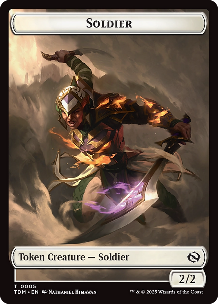 Soldier (0004) // Soldier (0005) Double-Sided Token [Tarkir: Dragonstorm Tokens] | Eastridge Sports Cards & Games