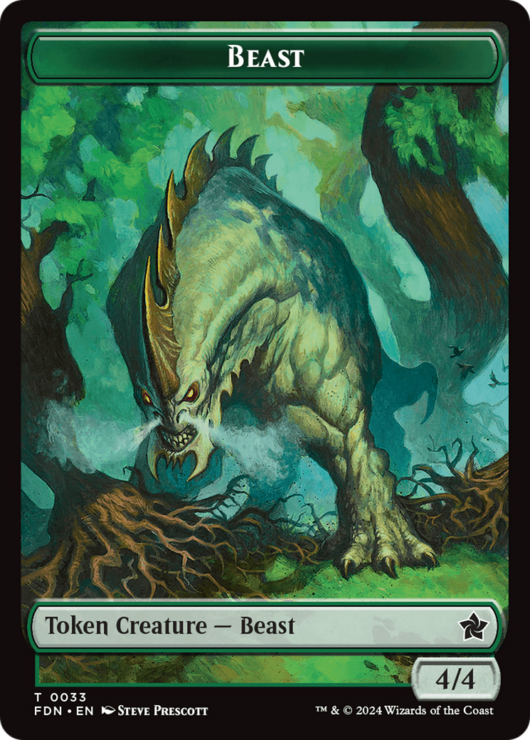 Dog // Beast (0033) Double-Sided Token [Foundations Tokens] | Eastridge Sports Cards & Games