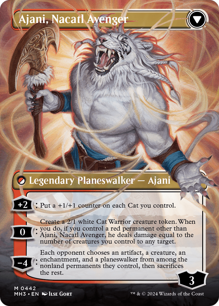 Ajani, Nacatl Pariah // Ajani, Nacatl Avenger (Borderless) [Modern Horizons 3] | Eastridge Sports Cards & Games