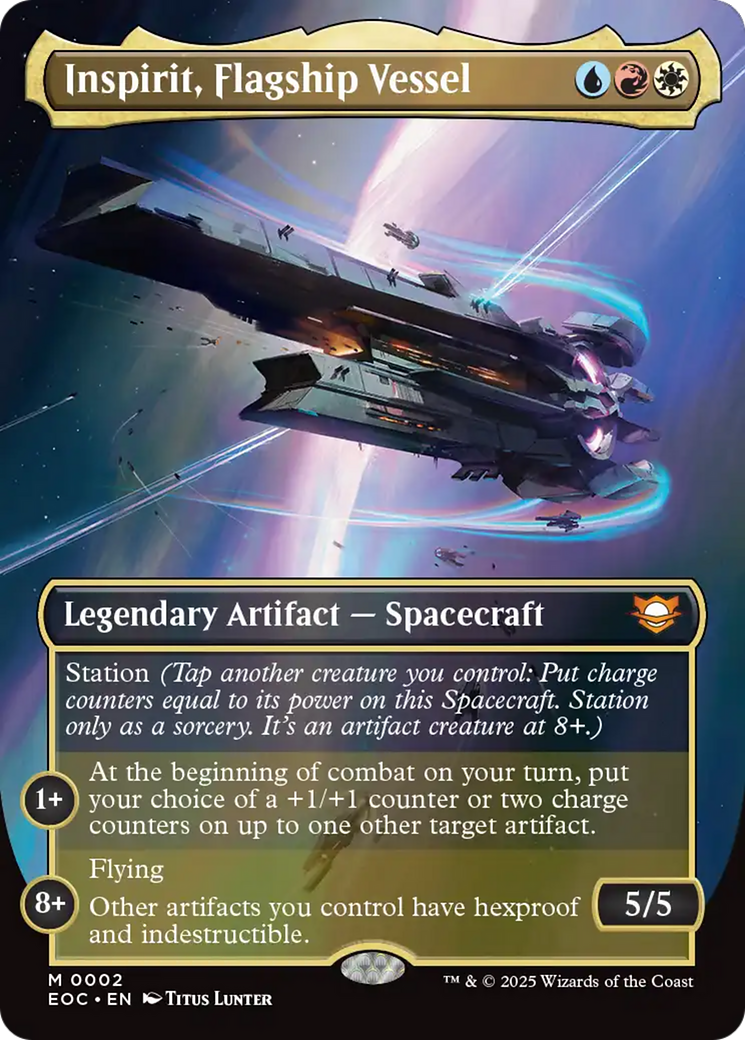 Inspirit, Flagship Vessel (Borderless) [Edge of Eternities Commander] | Eastridge Sports Cards & Games