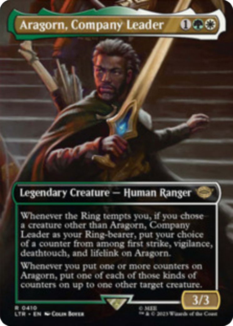 Aragorn, Company Leader (Borderless Alternate Art) [The Lord of the Rings: Tales of Middle-Earth] | Eastridge Sports Cards & Games