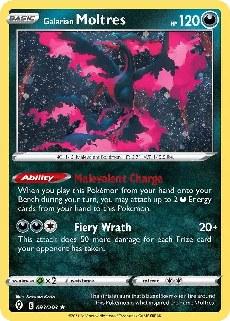 Galarian Moltres (093/203) (Cosmos Holo) [Sword & Shield: Evolving Skies] | Eastridge Sports Cards & Games