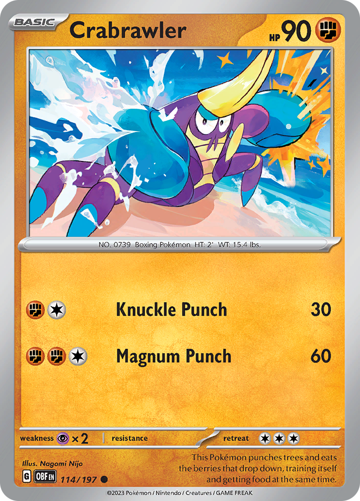 Crabrawler (114/197) [Scarlet & Violet: Obsidian Flames] | Eastridge Sports Cards & Games