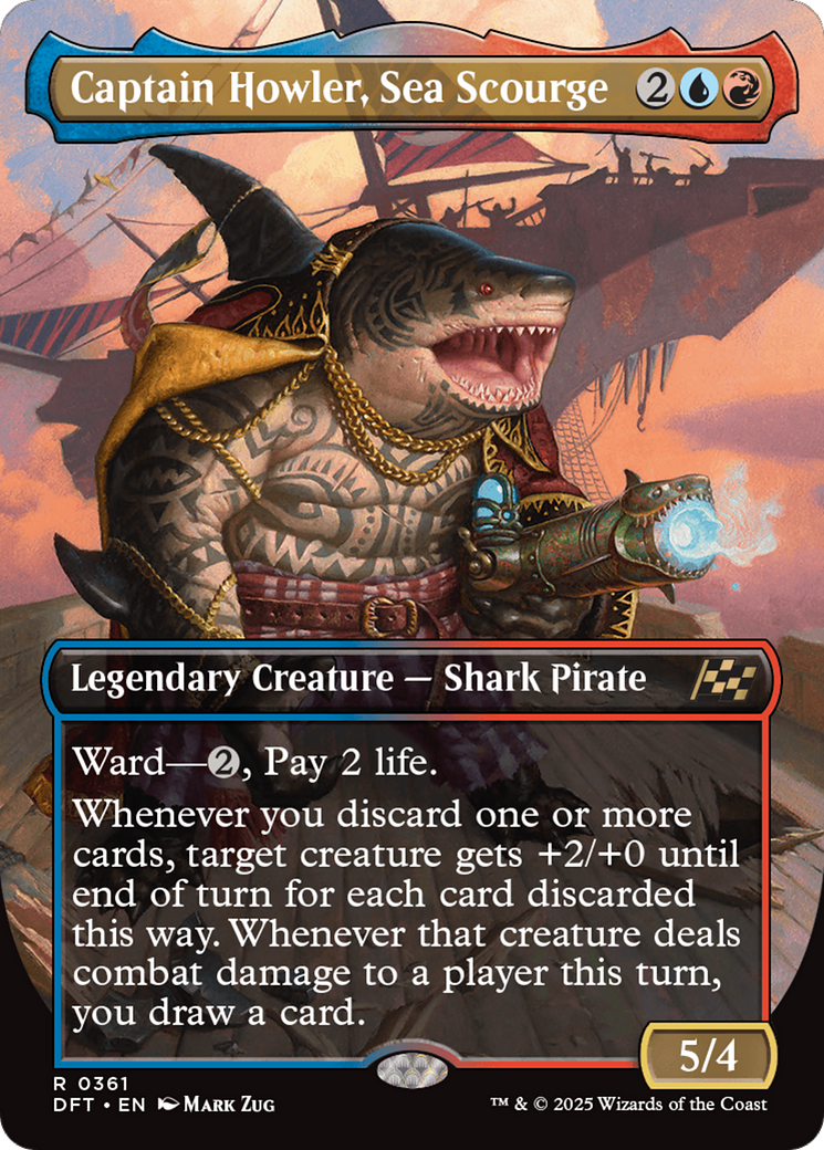 Captain Howler, Sea Scourge (Borderless) [Aetherdrift] | Eastridge Sports Cards & Games