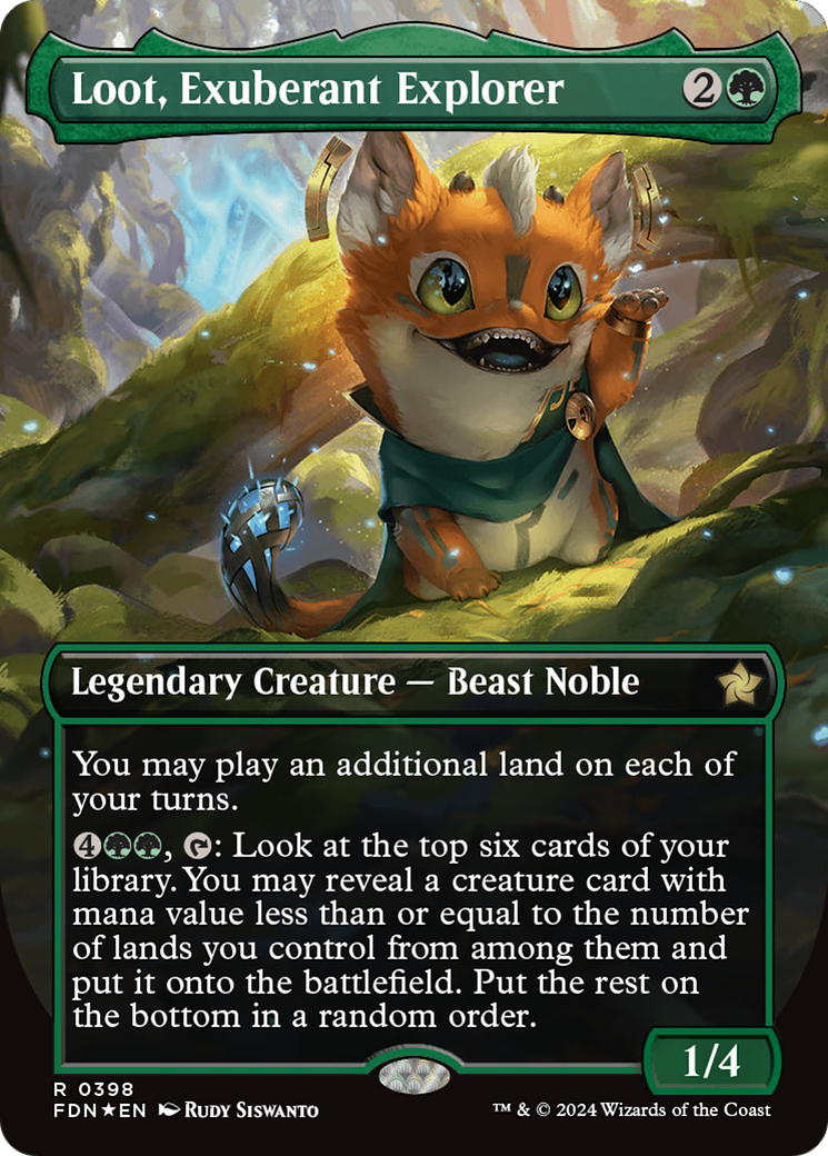 Loot, Exuberant Explorer (Borderless) (Mana Foil) [Foundations] | Eastridge Sports Cards & Games