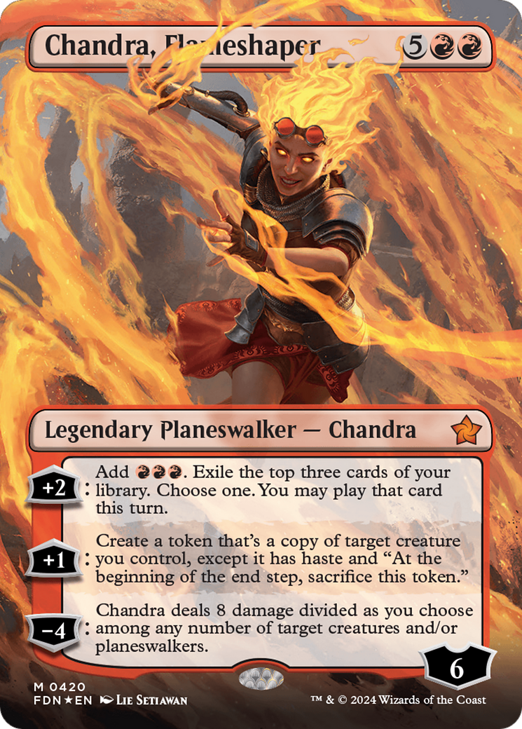 Chandra, Flameshaper (Borderless) (Mana Foil) [Foundations] | Eastridge Sports Cards & Games